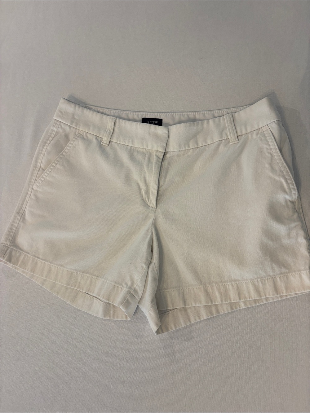 J. Crew Women's White 4” chino cotton  Shorts - Size 4